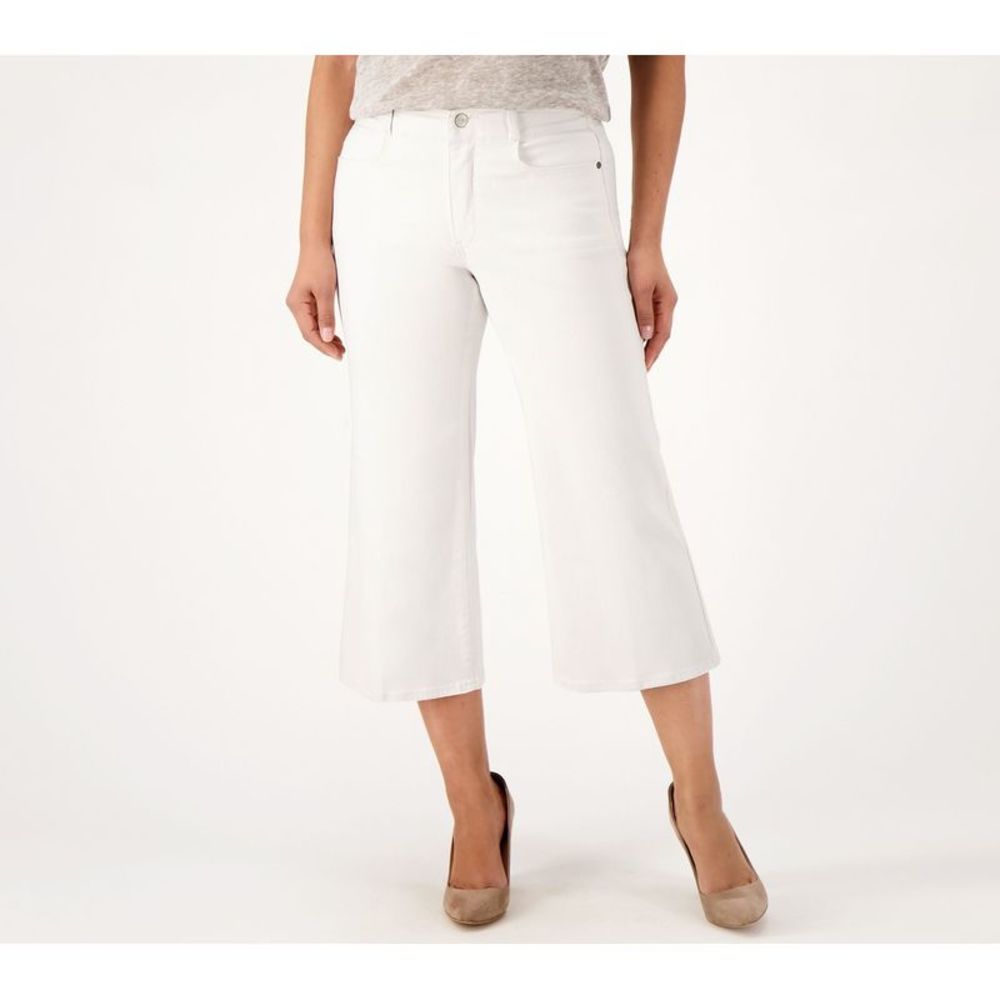 NYDJ White Cropped Wide-Leg Jeans